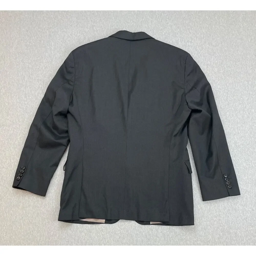 Hugo Boss Blazer Mens 38S Gray 100% Super 100 Wool 2-Button‎ Single Breasted